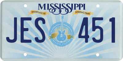 MS license plate JES451