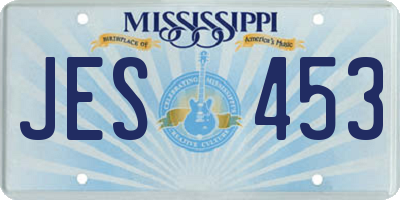 MS license plate JES453