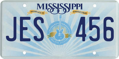 MS license plate JES456