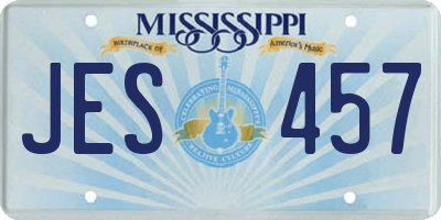 MS license plate JES457