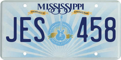 MS license plate JES458