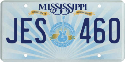 MS license plate JES460