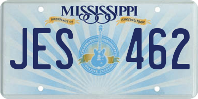 MS license plate JES462