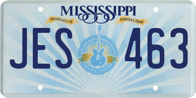 MS license plate JES463