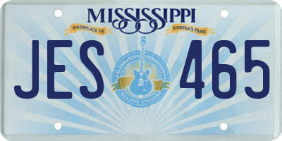 MS license plate JES465