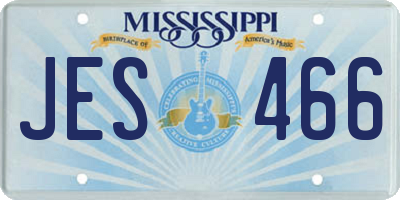 MS license plate JES466