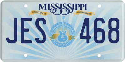 MS license plate JES468