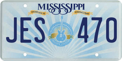 MS license plate JES470