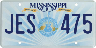 MS license plate JES475