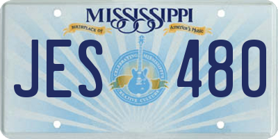 MS license plate JES480