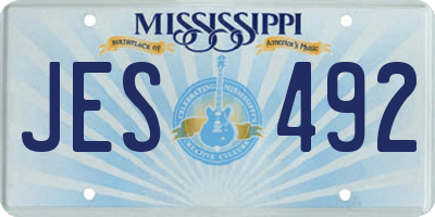 MS license plate JES492