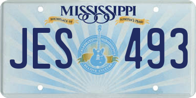 MS license plate JES493