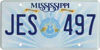 MS license plate JES497