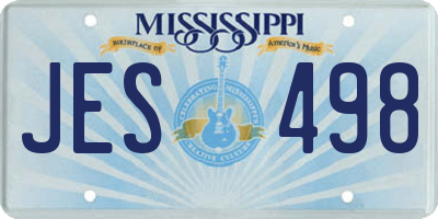 MS license plate JES498