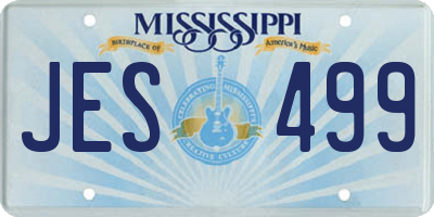 MS license plate JES499