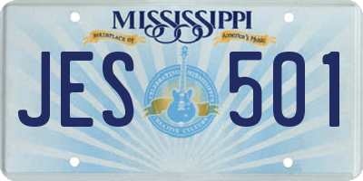 MS license plate JES501
