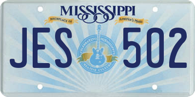 MS license plate JES502