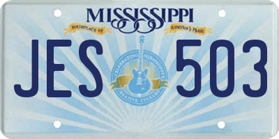MS license plate JES503