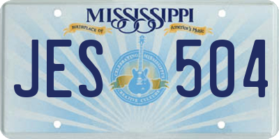 MS license plate JES504