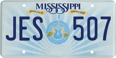 MS license plate JES507
