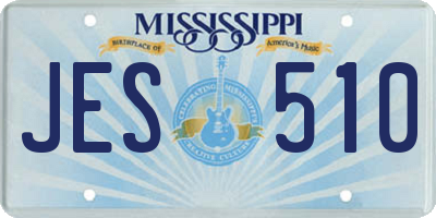 MS license plate JES510