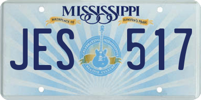 MS license plate JES517