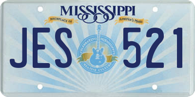 MS license plate JES521