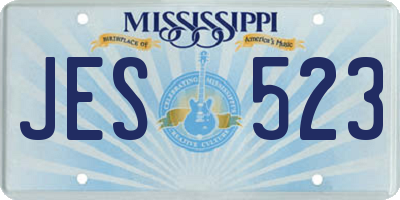 MS license plate JES523