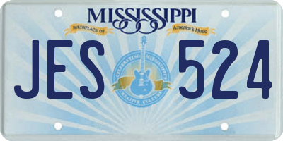 MS license plate JES524