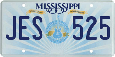 MS license plate JES525