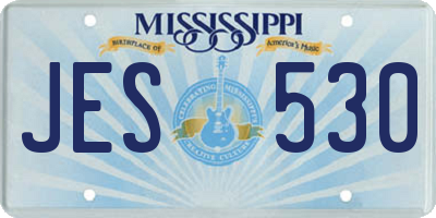 MS license plate JES530