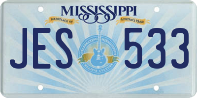 MS license plate JES533