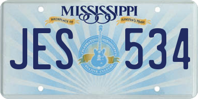 MS license plate JES534