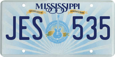 MS license plate JES535