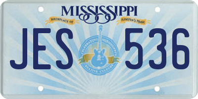 MS license plate JES536