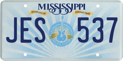 MS license plate JES537