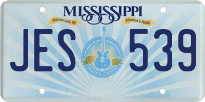MS license plate JES539