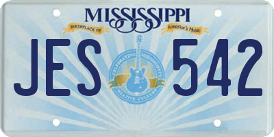 MS license plate JES542