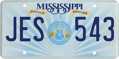 MS license plate JES543