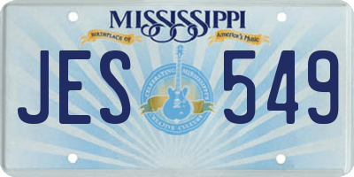 MS license plate JES549