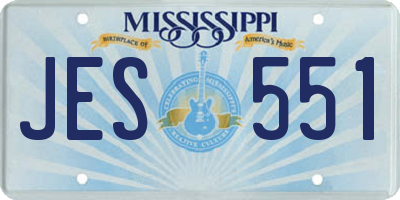MS license plate JES551