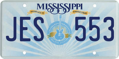 MS license plate JES553