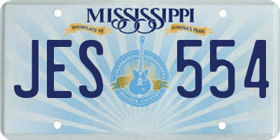 MS license plate JES554