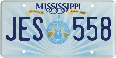 MS license plate JES558