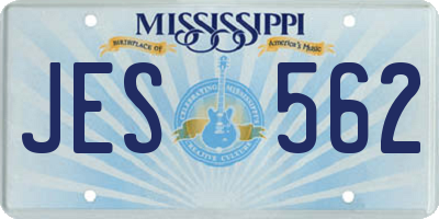 MS license plate JES562