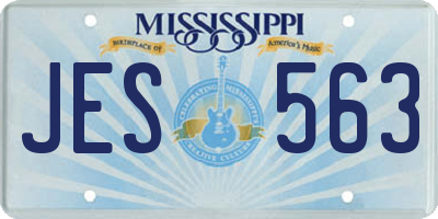 MS license plate JES563