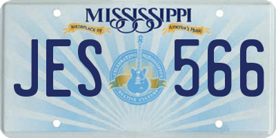 MS license plate JES566