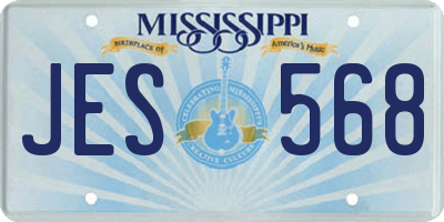 MS license plate JES568