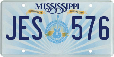 MS license plate JES576