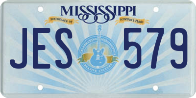 MS license plate JES579